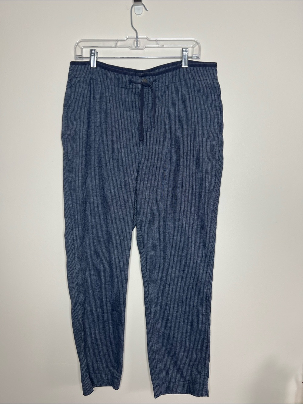 ROYAL ROBBINS Womens Hempline‎ Tie Pants Striped Blue Size 12 Outdoor Casual